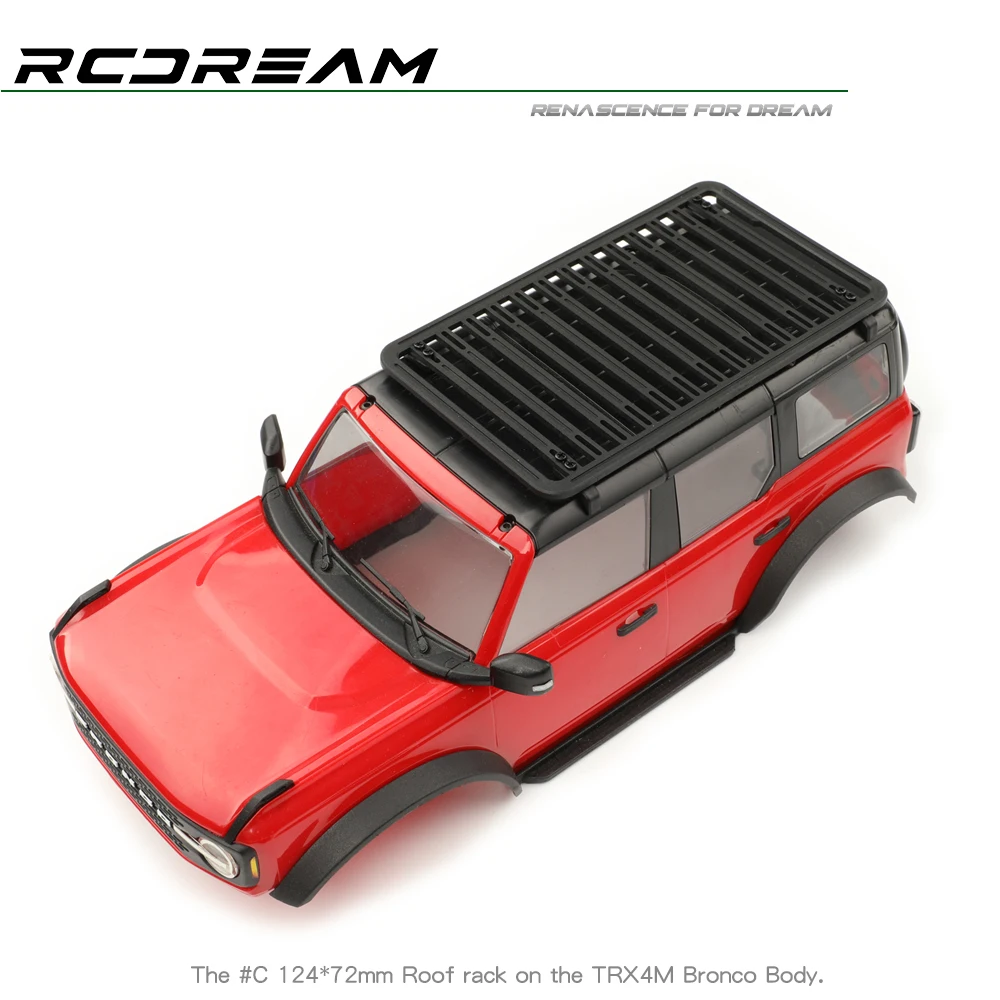 Black Simulation Plastic Roof Luggage Rack for 1/18 1/12 1/24 RC Crawler Traxxas TRX-4M Car TRX4M SCX24 Upgrade Parts