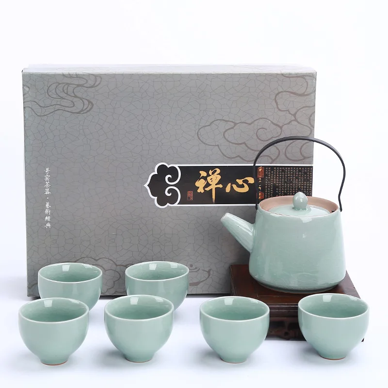 Special Gifts Chinese Tea Ceremony Zen Self-cultivation Anti-scalding Teapot with Handle Cups Coffee Set Soup Pot & Bowl