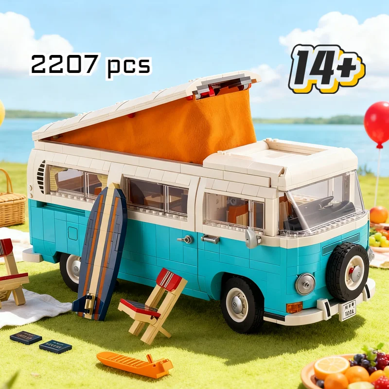 

Campervan Camper Van Travel Car Model 2200Pcs Christmas Gifts Brick Children Educational Toy