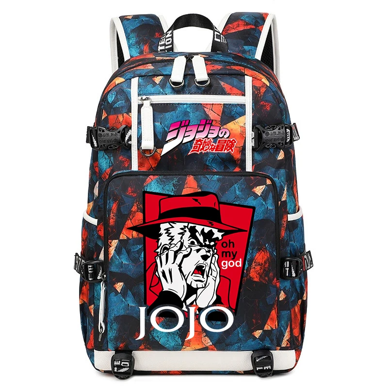 

JoJo's Bizarre Adventure Anime Print Student Backpack Large Capacity School Bag for Teens Kids