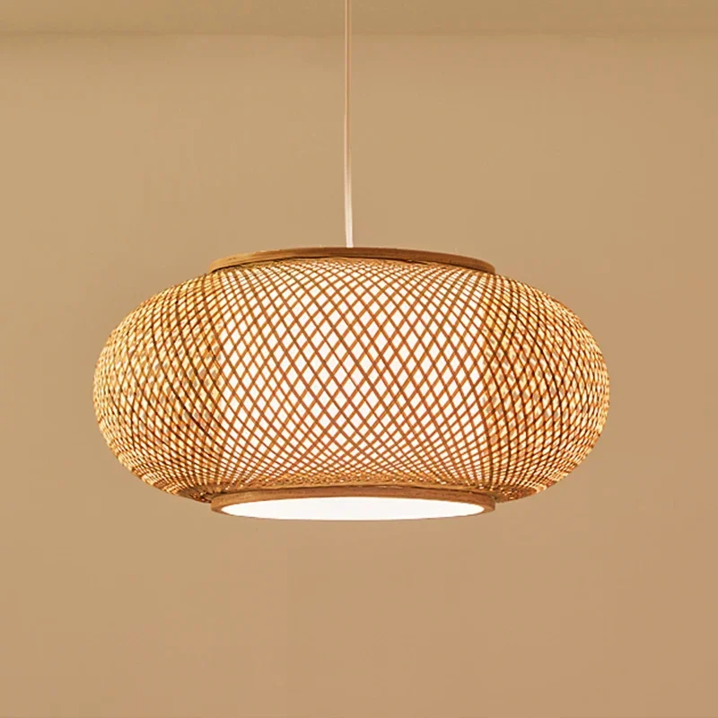 

Japanese Pendant Light Woven Vine Lamp Asia Pendant Light E27 Simple Design Bambo Lamp for Restaurant Hotel Kitchen Tatami Lamp