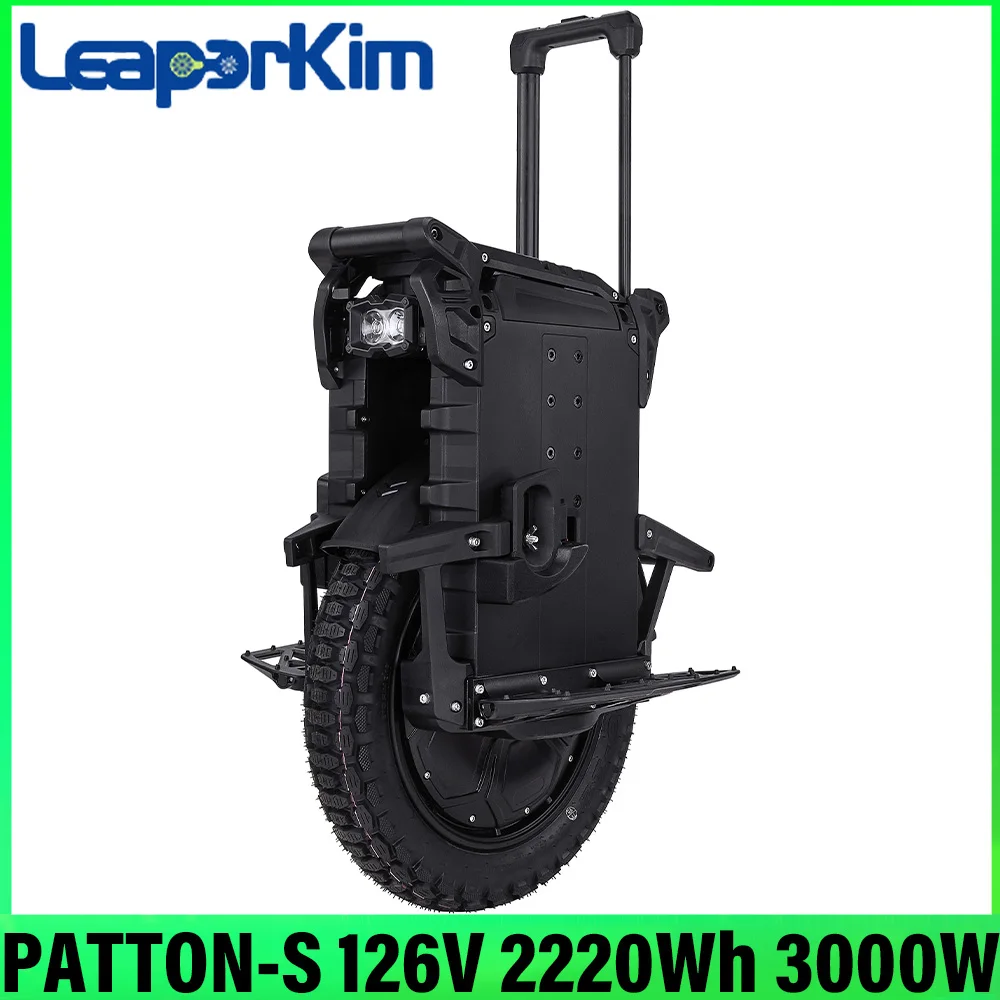 2024 Newest Leaperkim Veteran Patton S 126V 2220wh 50S Battery Smart BMS Motor 3000W Rated power Knobby Tires 18inch Unicycle