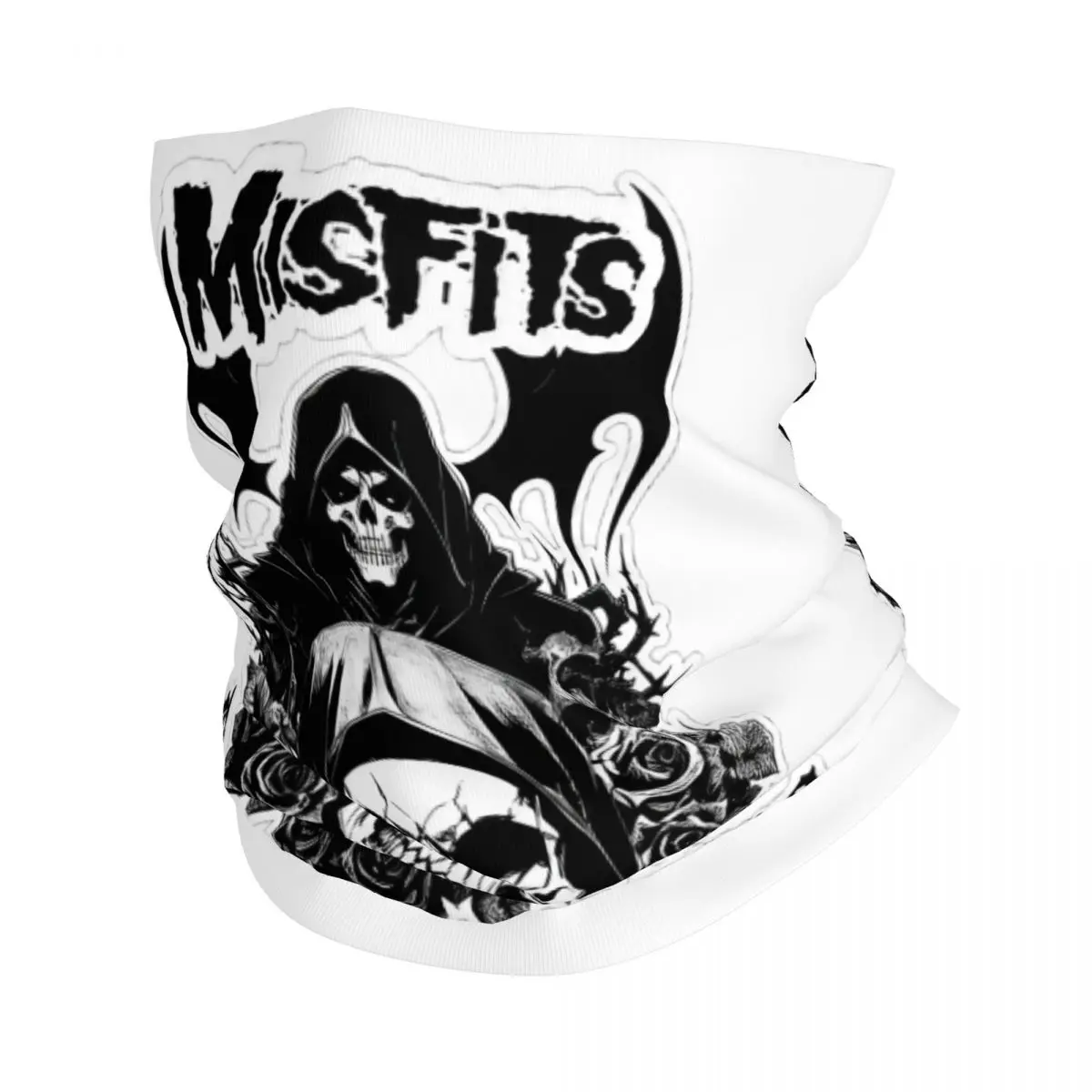 Misfits Heavy Metal Band Bandana Neck Gaiter Printed Skeleton Mask Scarf Multi-use Balaclava Hiking Unisex Adult Winter