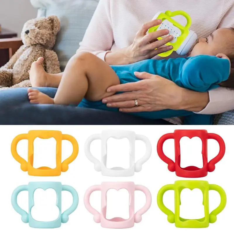 Feeding Bottle Handle Silicone Grip Bottle Holder Teach Babies To Hold Their Own Bottle Bottle Holder Help Baby Transition From