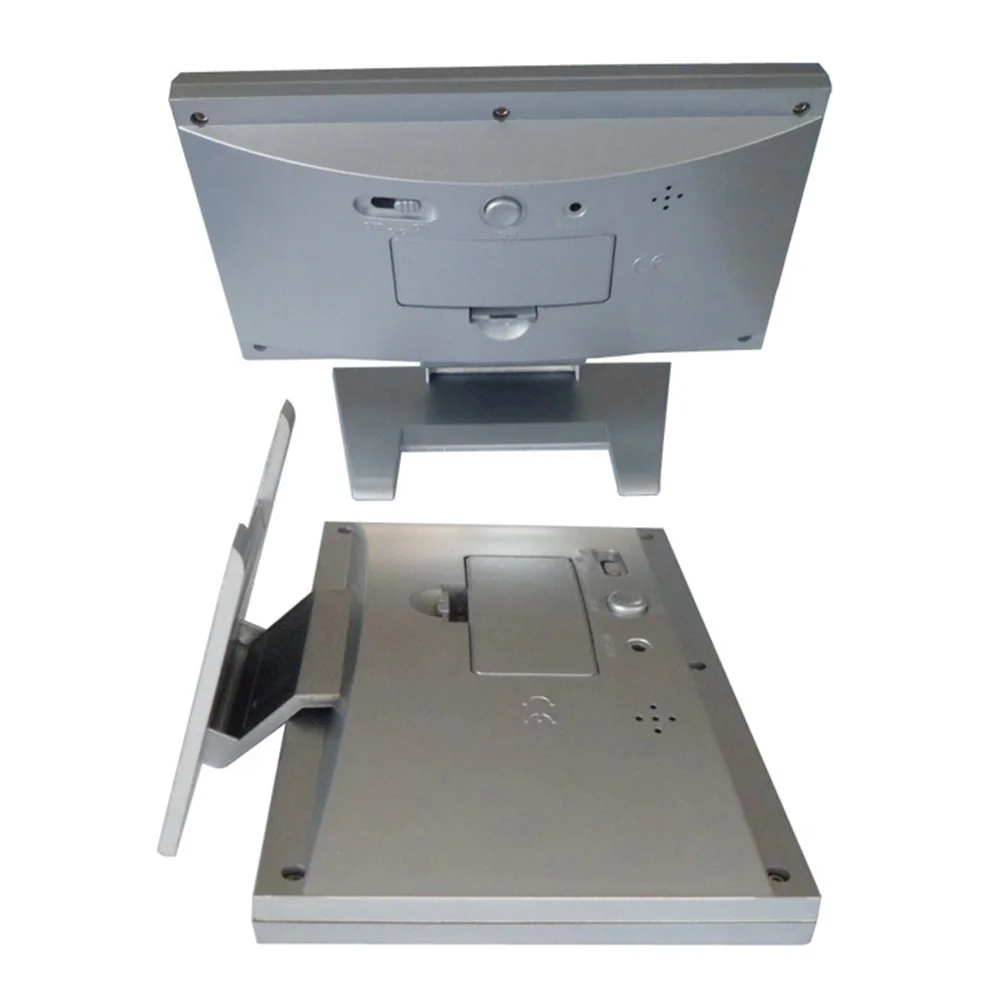 

Voice Control Alarm Clock Large Screen Digital Led Display Temperature Time Date Silent Non-Ticking Backlight Night Light