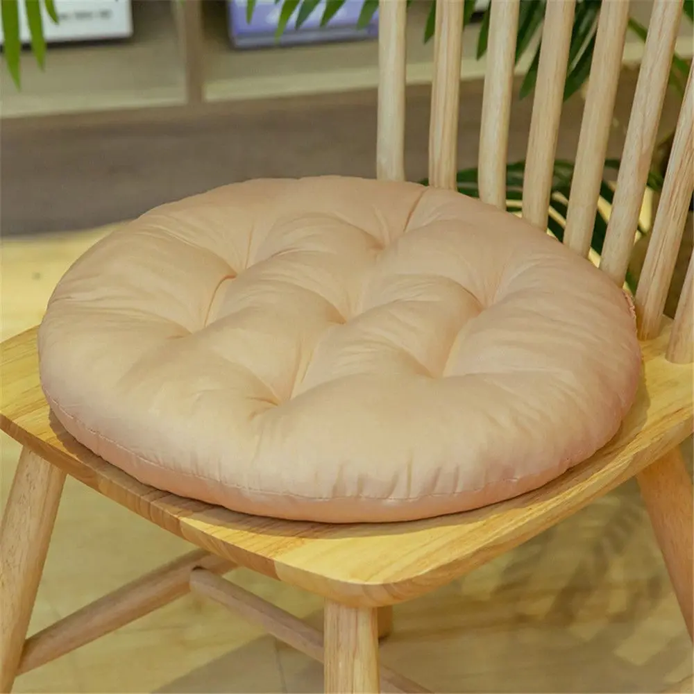 Durable Nap Pillow Round Pad Thicken Solid Color Seat Cushion Non-slip Round Cushion Dining