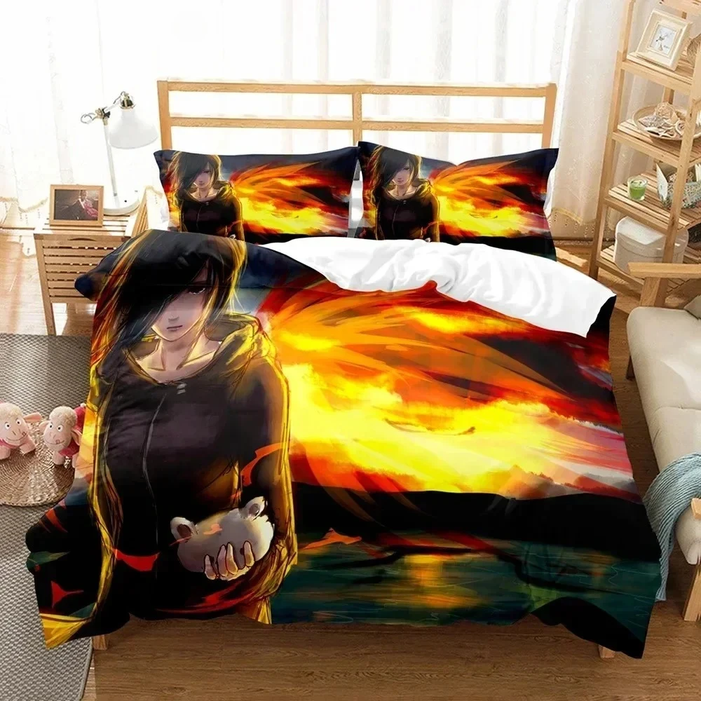 

3D Print Anime Tokyo Ghoul Bedding Set Printed Bed Set With Pillowcase Bed Duvet Cover Soft Queen King Size Bedclothes Home