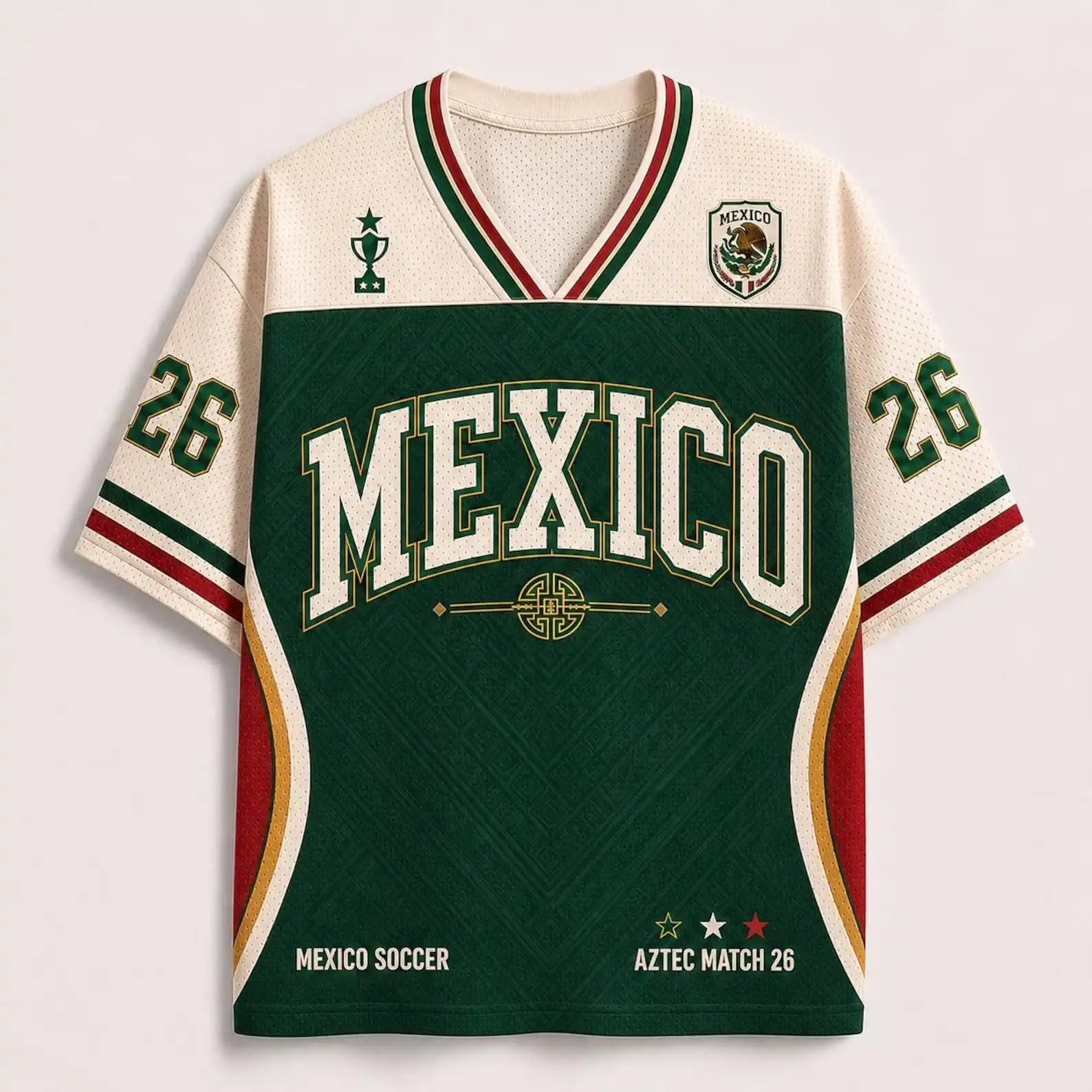 Mexico Soccer Jersey, Mexico Football Fan Shirt, Aztec Match 26 Game Day Tee, Mexico Jersey Top, Mexican Soccer Fan Gift