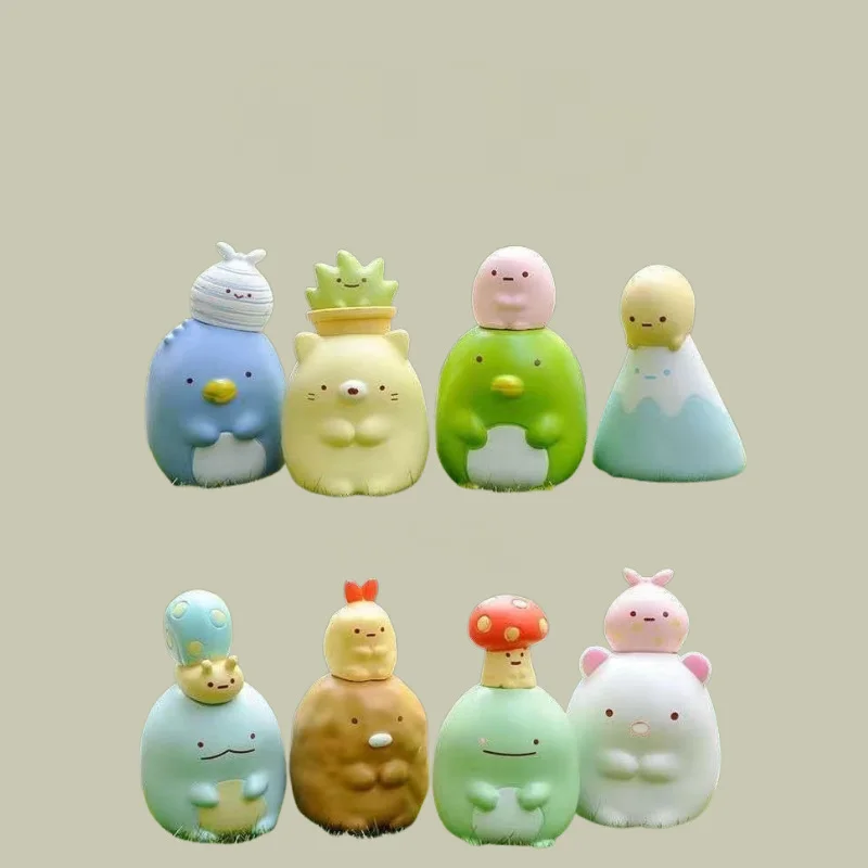 

8Pcs Sumikko Gurashi Handheld Dolls Japanese Anime Cartoon Cake Ornament Toy Model Friend Birthday Gift Desktop Decoration