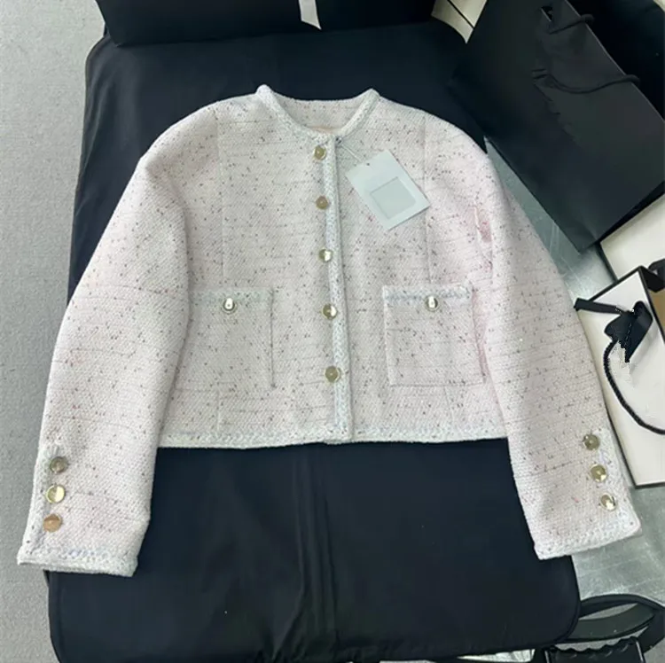 Customization European women's winter 2026 new fashion collection Long-sleeved pink single-button tweed coat skirt set