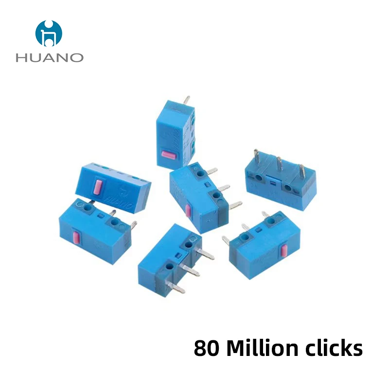 New HUANO Blue Shell Pink dot Mouse Micro Switch Button 80 Million Life computer game mouse