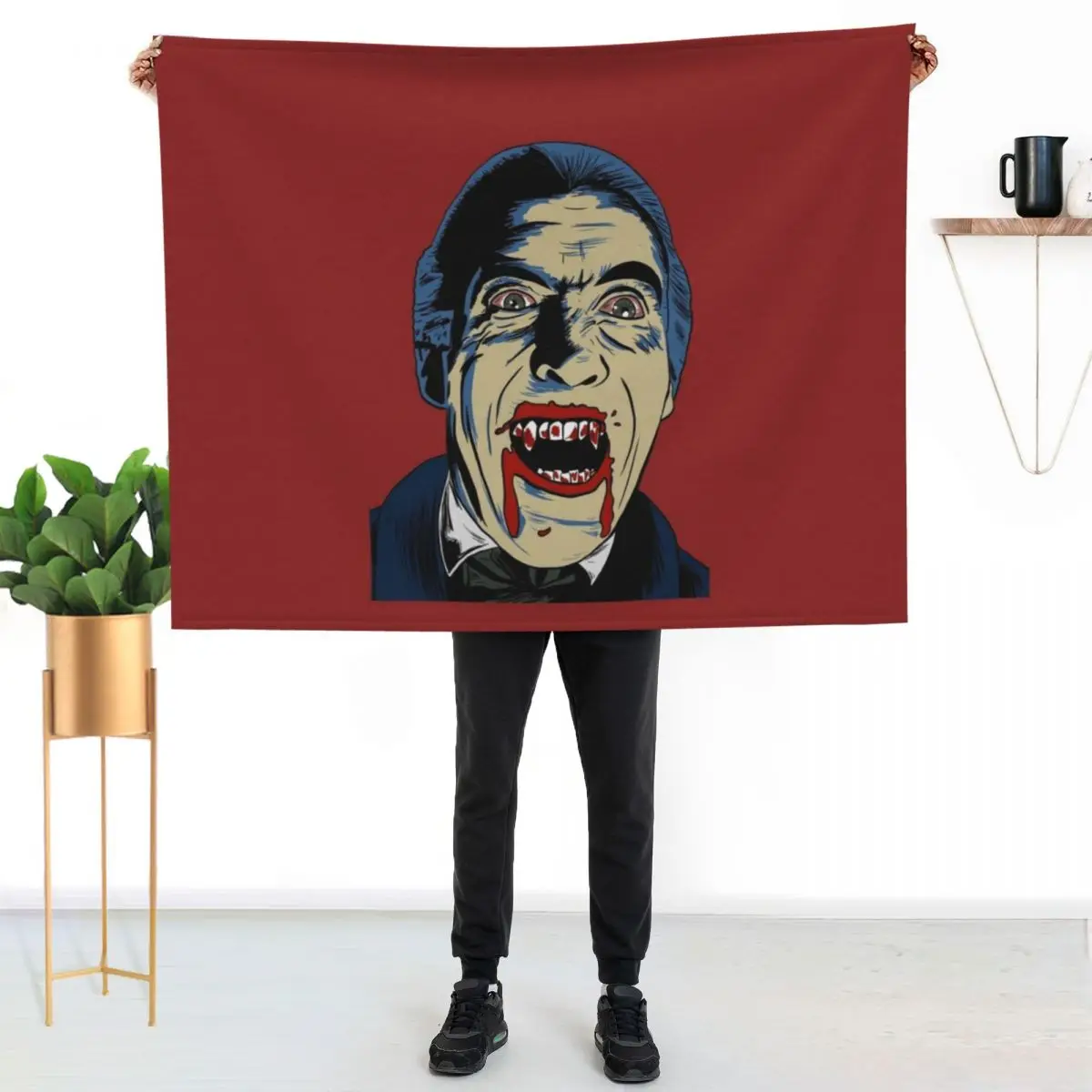 Dracula - Christopher Lee Throw Blanket Cute Plaid for babies Soft Big Blankets For Sofas Sofas Blankets