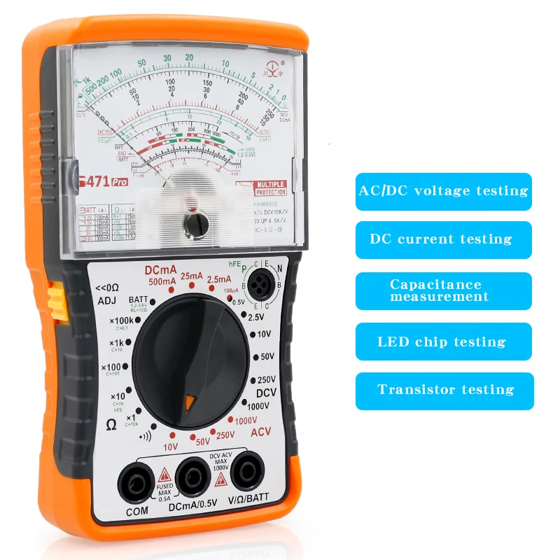 NJTY S471PRO مقياس متعدد تناظري صغير، مقياس متعدد ميكانيكي عالي الدقة مضاد للحرق #5