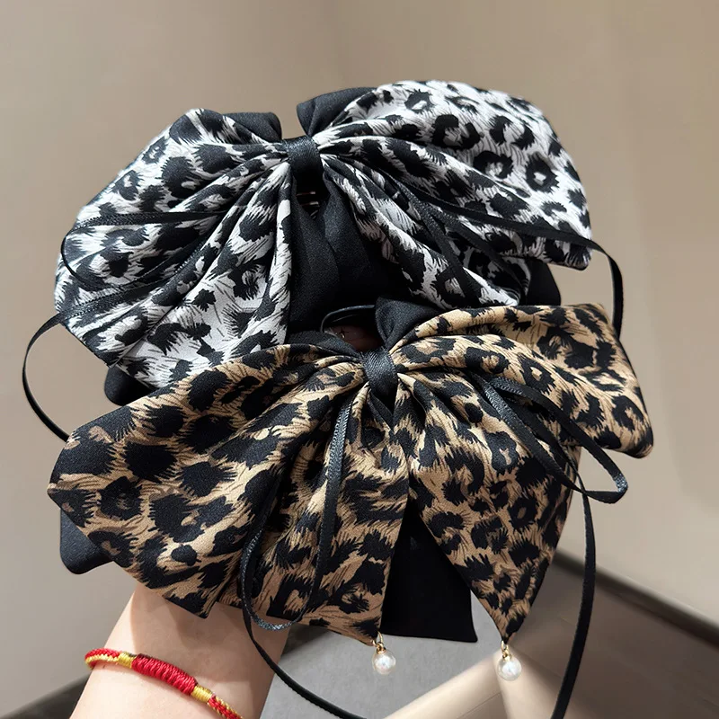 

Fashionable Leopard Print Bow Hair Clip Retro Half Tie Hair Clip Ladies' Sweet And Elegant Ponytail Clip Lolita Style Hair Clip