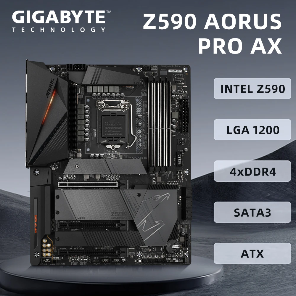 Gigabyte Z590 AORUS PRO AX Motherboard LGA1200 Supports i9-11900KF i7-11700F i5-10400F CPU Intel Z590 M.2 NVME PCIe 4.0