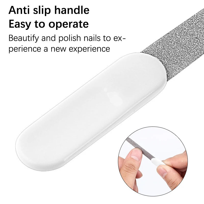 10 pz/pacco lima per unghie in metallo lime per unghie per unghie lime per unghie con spada in acciaio inossidabile con lima per lucidatura a punta affilata