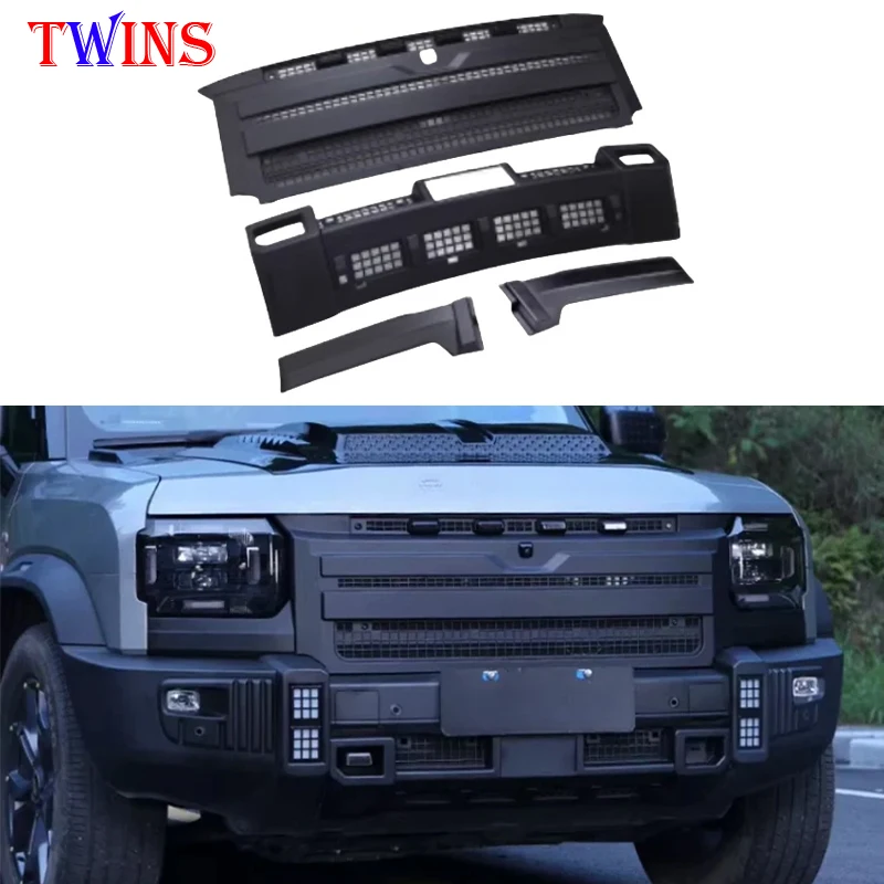 Automobile Defender Style Front Grille Free Removal Grille Fit for JETOUR Traveler T2 2023-2024 Car Front Decorative Parts