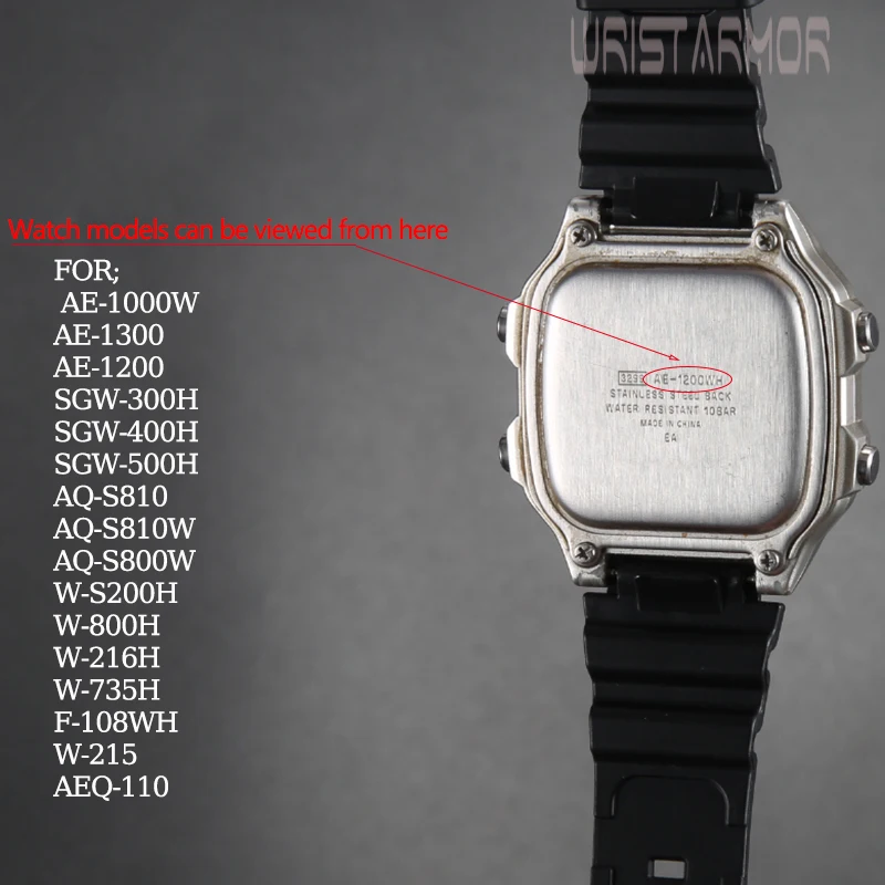 Resin Watch Strap for Casio F108WH AE1200WH AE-1300WH W218H W-219H AE1000W SGW-300 Mens Replacement Watchband Bracelet 18mm