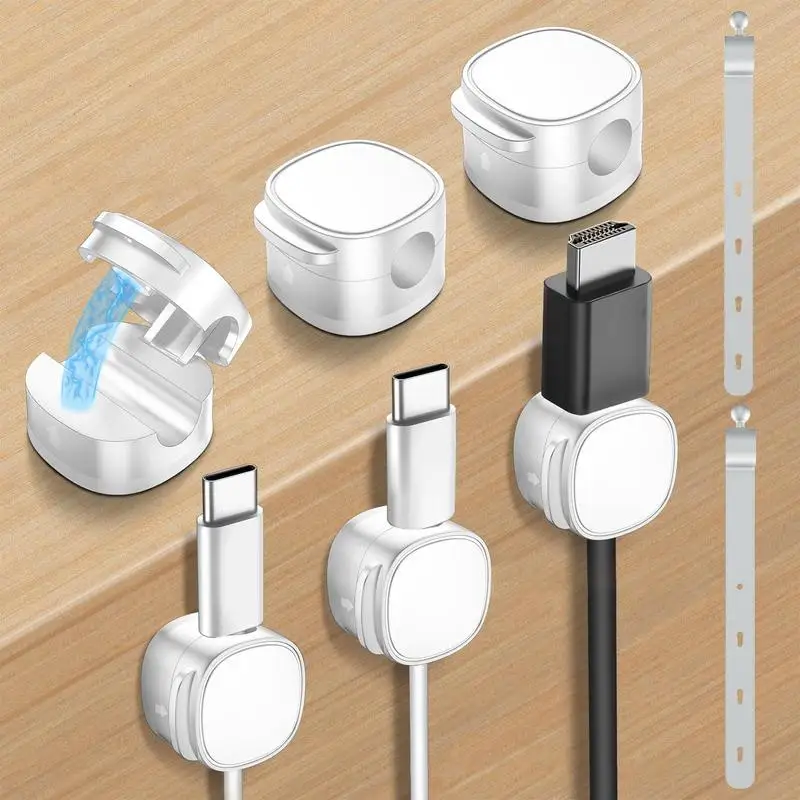 

Magnetic Cable Management Clip Cord Keeper Wire Holder for Charging Cords Cord Keeper for Wall Desktop Under Desk Cable Clip