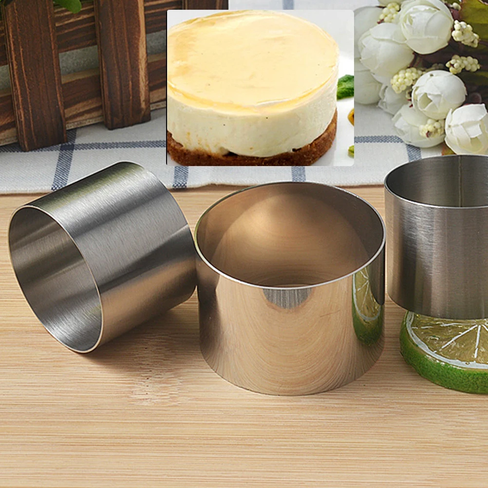 

Stainless Steel Cake Mold 5X5X3.8Cm Round Mousse Ring For Baking Dessert Kitchen Tool Cake Ring 2 Inch Mold