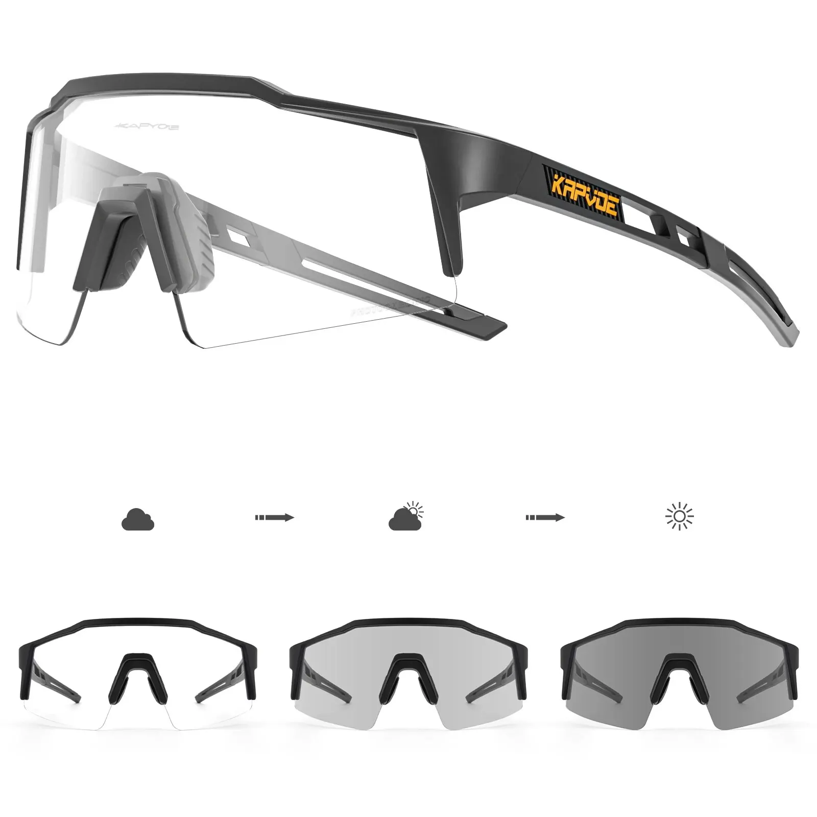 Kapvoe Fietsbril Gepolariseerde MTB Racefiets Bril UV400 Bescherming Zonnebril Ultra Lichte Sport Brillen Apparatuur