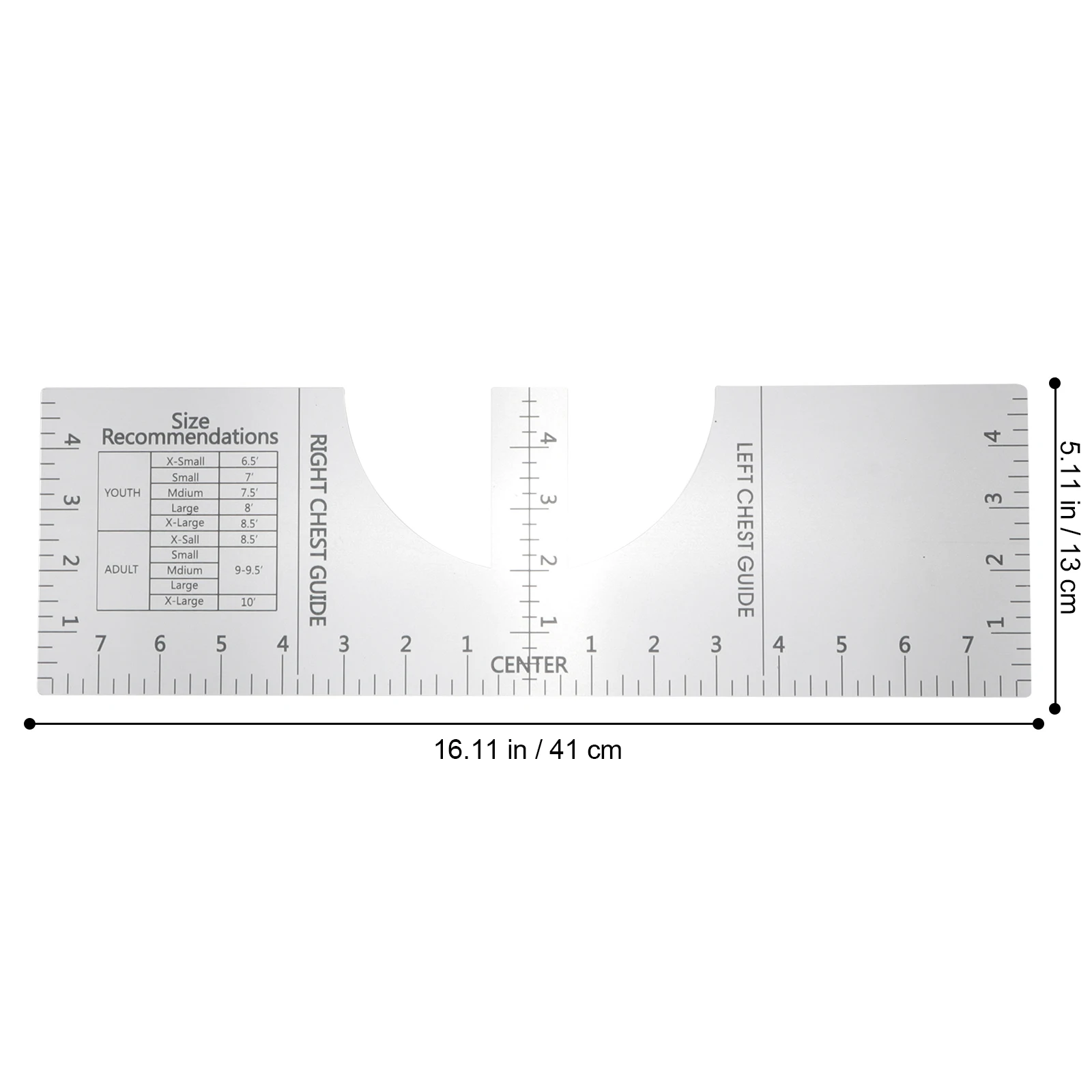 Round Neck Ruler Tshirt Vinyl Alignment Transparent Sewing Acrylic Guide Centering Tool Multiple Sizes Design Accurate