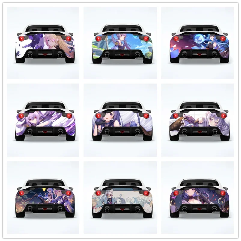 

Автомобильная наклейка Genshin Impact Anime Itasha, наклейки на заднюю панель автомобиля, наклейка на автомобиль, мультяшная креативная наклейка, модификация внешнего вида кузова