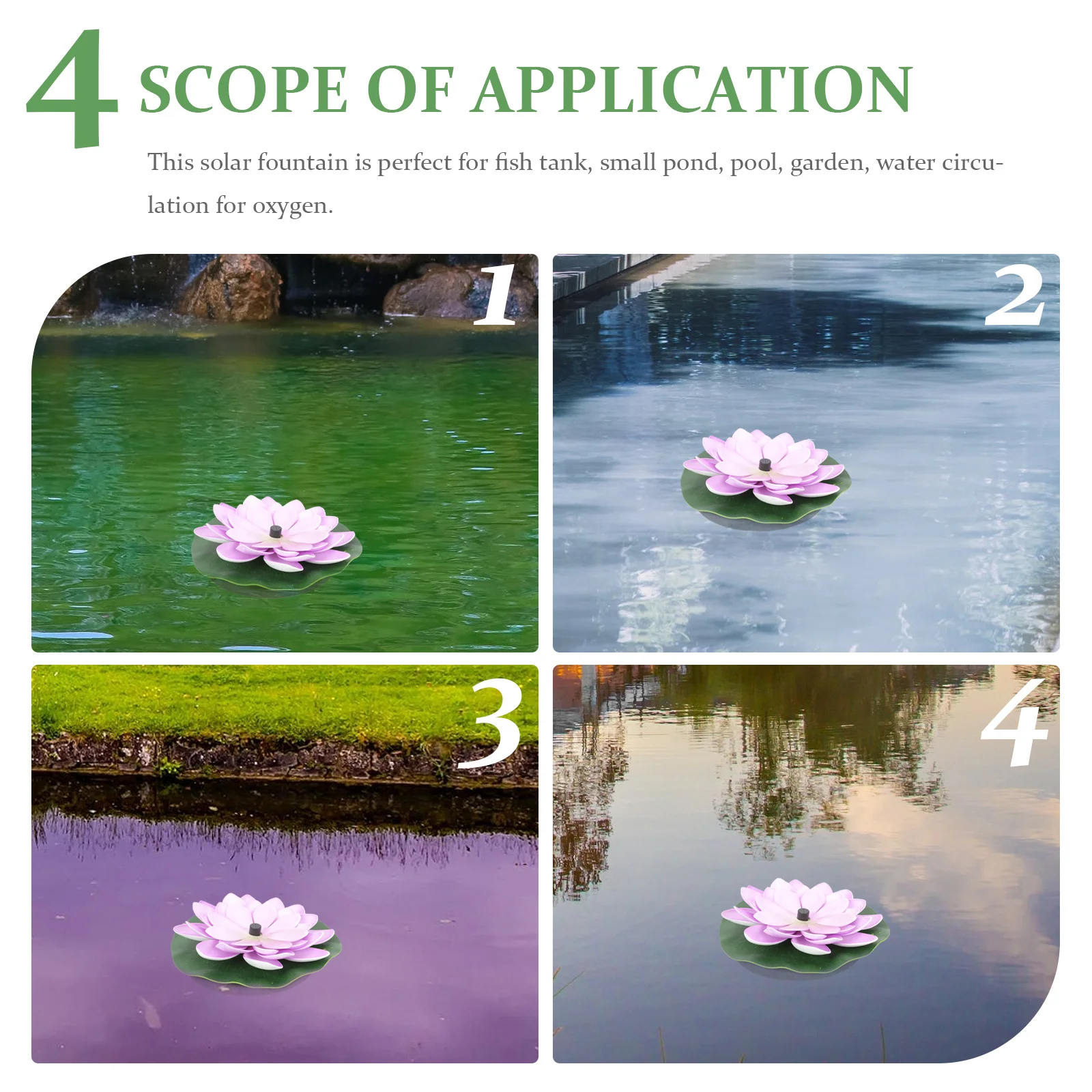 

1Set Garden Pond Solar Fountain Water Lily Shaped for Fish Tank Pool Outdoor Water Feature Decoration Pond Solar Fountain
