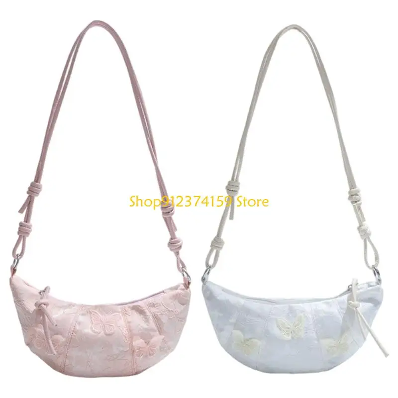 

G5AE Elegant Lace Shoulder Purse Traditional Chinese Design Smooth Textured Crossbody Bag Roomy Capacity Fashion Accessory