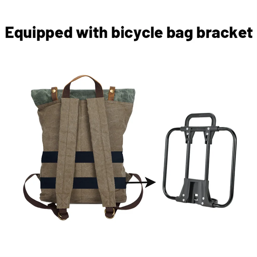 Jklitepro Retro Bicycle Front Bag Waterproof Leisure Outdoor Travel Backpack For Brompton/Dahon Bicycles With Bracket