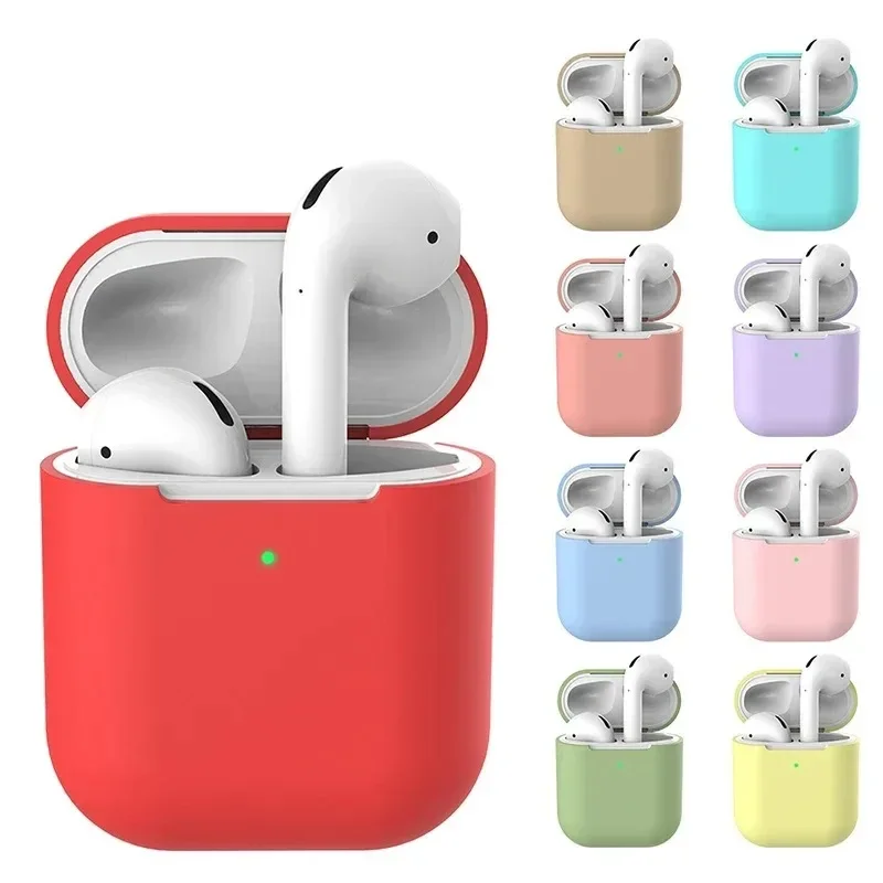 حافظة من السيليكون الناعم للهواء لأجهزة Apple لأجهزة Airpods 1، غطاء حماية لـ Airpods 2