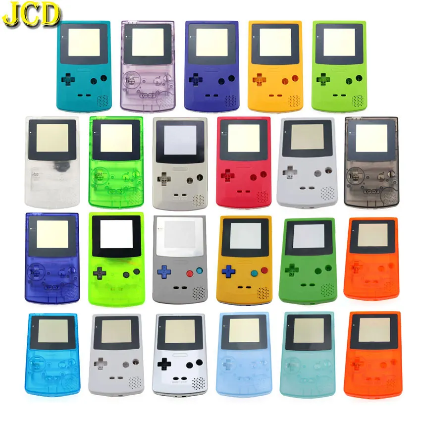 

JCD New Plastic Game Shell Housing Case Cover For For GBC Game Console Shell W/ Screw Buttons Kits Sticker Label