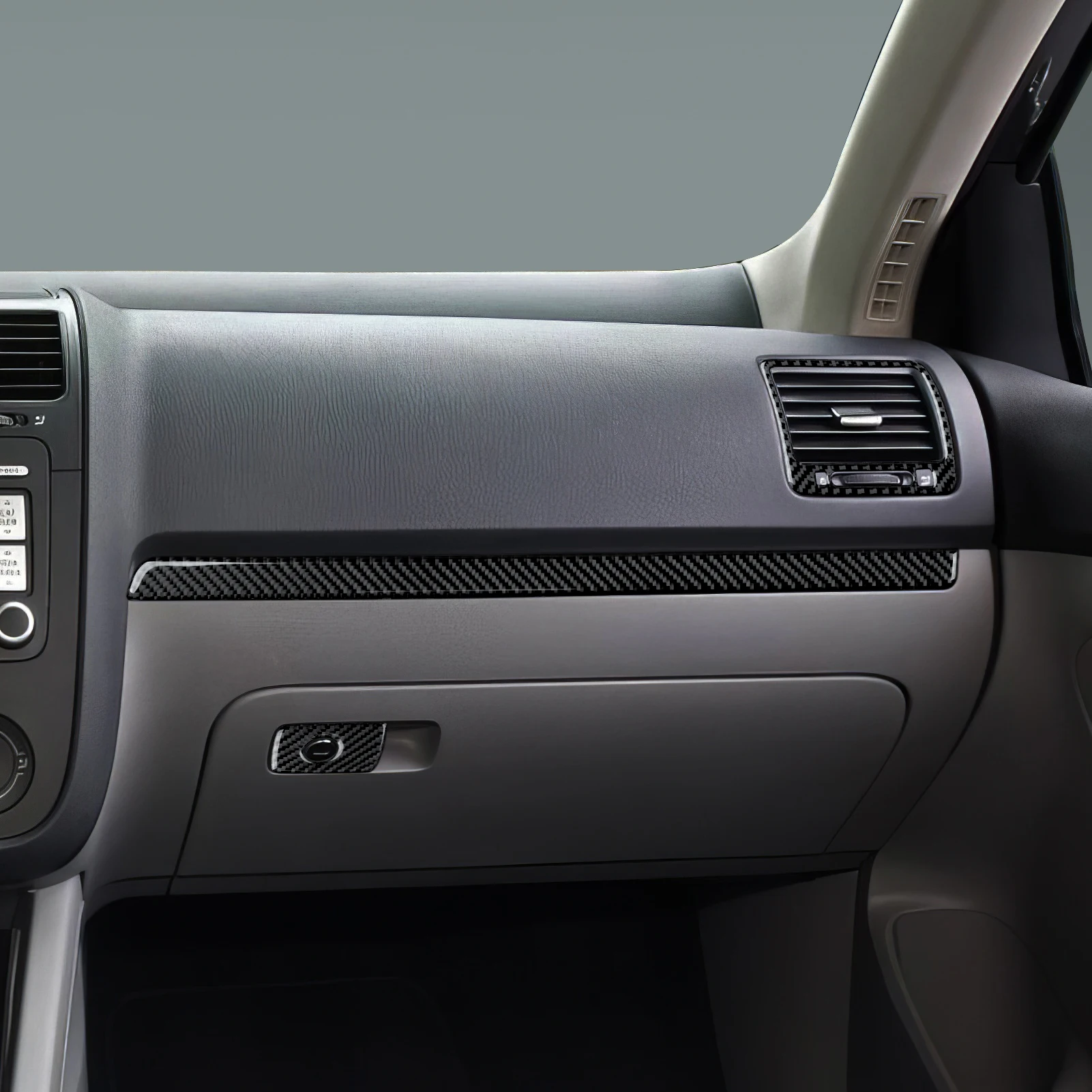 자동차 글로브 박스 수납 패널, 폭스바겐 제타 V EOS 골프 V VI MK5 MK6 R32 GTI 플러스 바리언트 액세서리용 카본 파이버 인테리어 스티커 썸네일 6