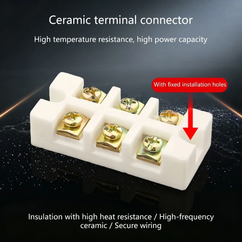 High Temperatures Ceramic Wire Connector 30A 800℃ Heat Resistant Terminals Block For Industrial Equipment Wiring M4YD