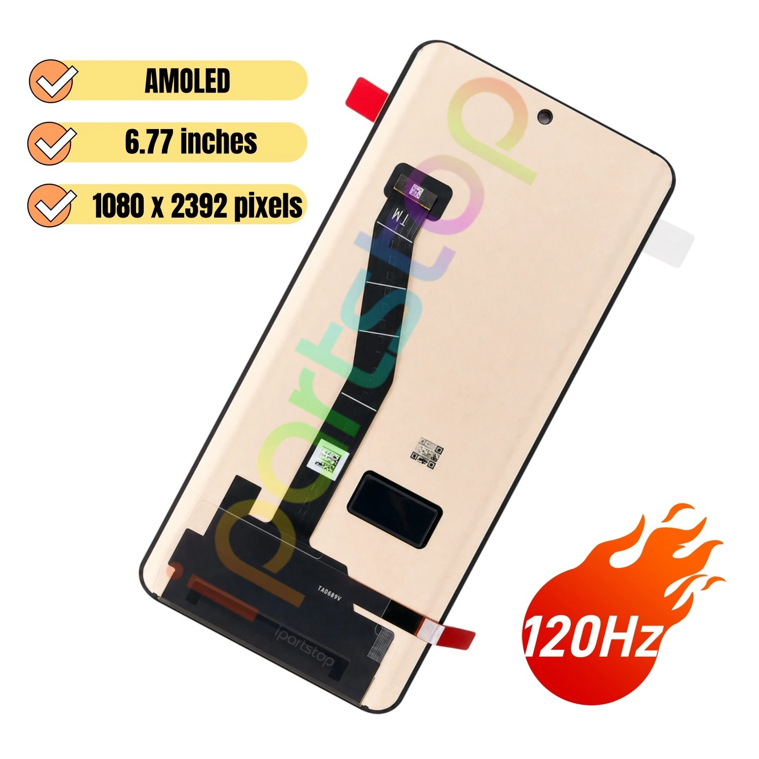 iParts Replacement Display for Xiaomi Redmi Note 15 5G 25096RA9BG 25098RA98G 120Hz AMOLED Touch Screen with Frame Assembly OEM