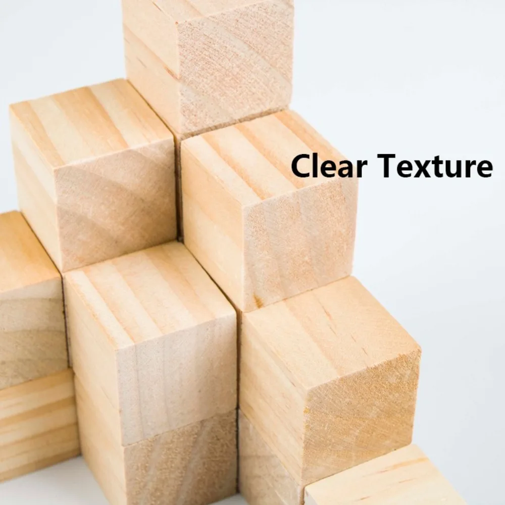 Cube en bois naturel pour loisirs, artisanat de menuiserie, bloc carré en bois vierge inachevé, aide pédagogique, fabrication de Puzzle, matériel fait à la main, 10 pièces