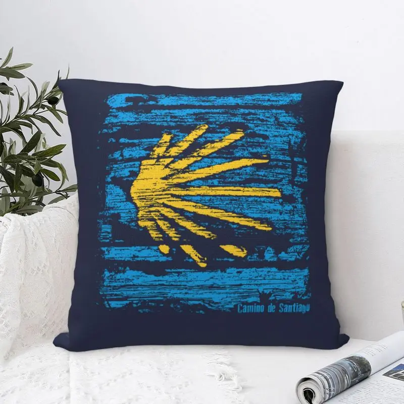 Custom Modern Concha Camino De Santiago Cushion Cover for Sofa Soft Throw Pillow Case