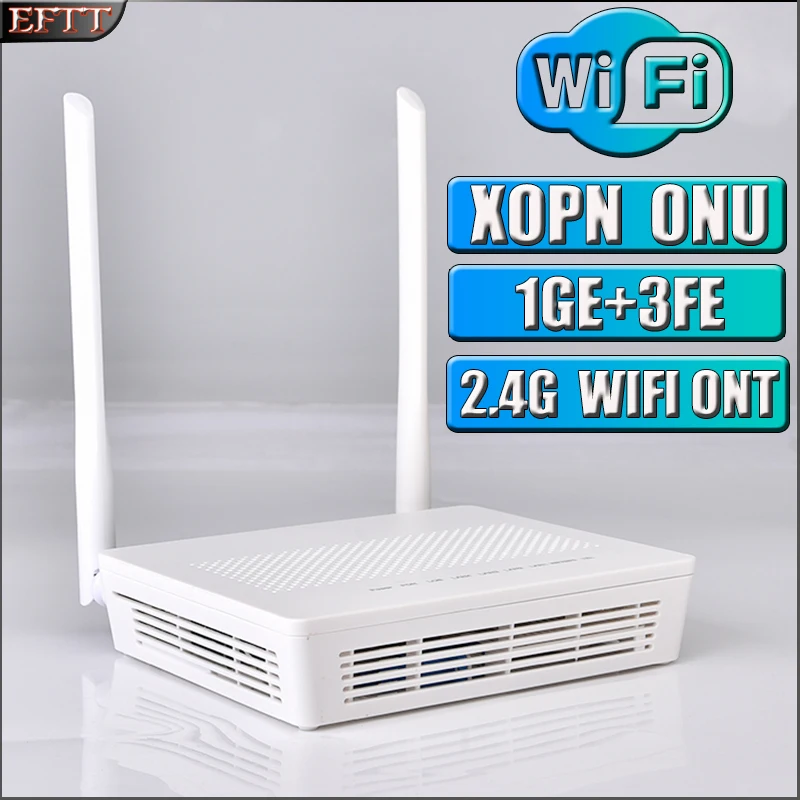 

New XPON ONU 1GE 3FE 1VOIP 2.4G WIFI EPON/GPON ONT Optical Fiber Modem Router Modem Compatible with OLT Huawei/ZTE/Fiberhome