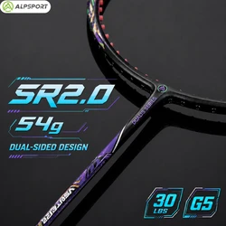 Alpsport ZJ2.0 Pro 5U 85g 100% Carbon Fiber + Titanium Alloy Badminton Racket Ultraleichtes Sportgerät Schläger Badminton Training