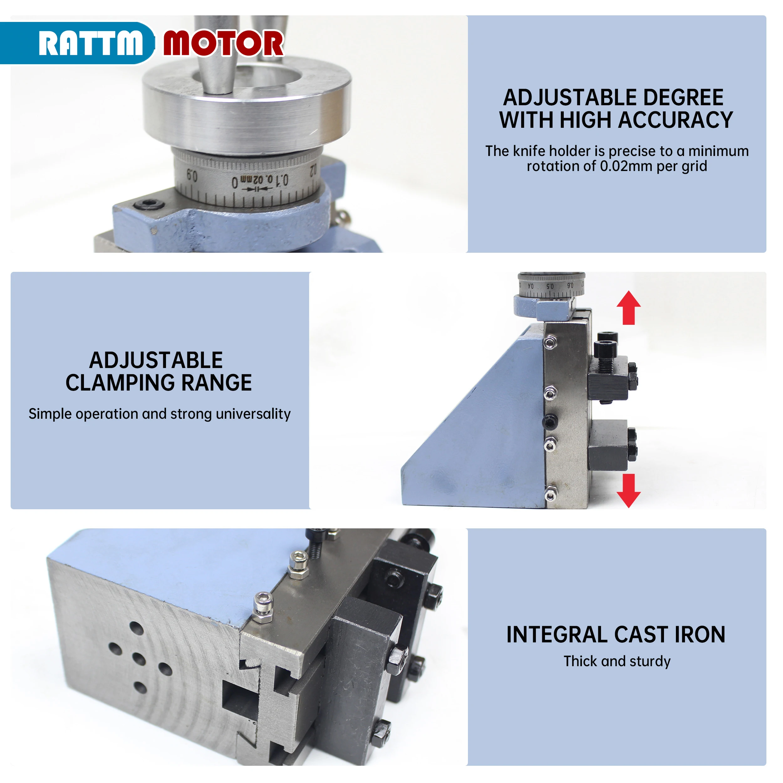 【DE stock】Vertical Tool Holder for WM210V Milling Attachment Mini Lathe Accessories