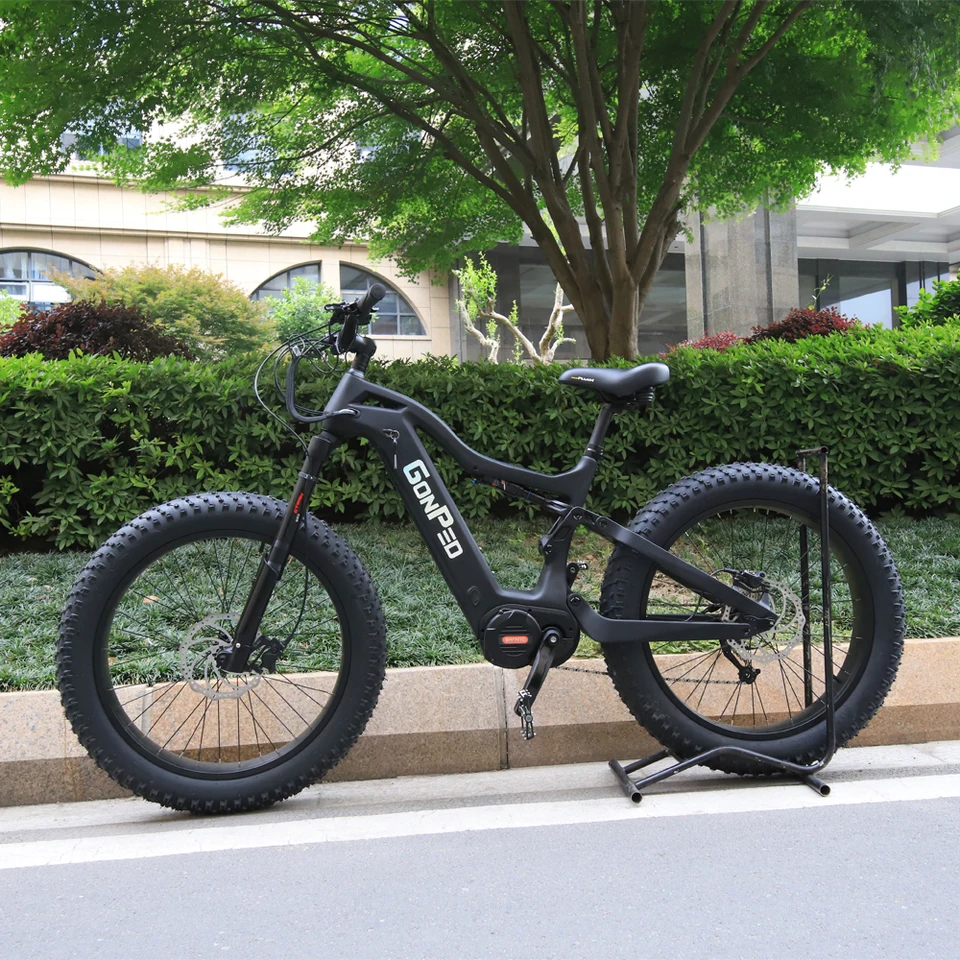 Mid Drive Ebike Torque Sensor 160NM Full Suspension Electric Fat Bike Carbon Frame 1000w image 2