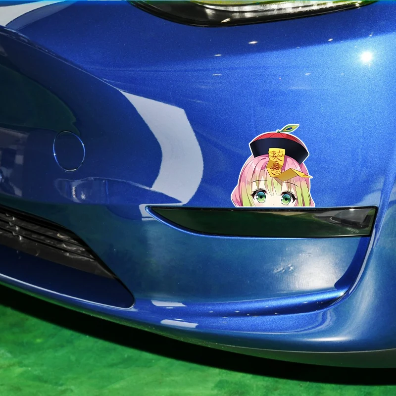 for Demon Slayer Kanroji Mitsuri Peek Car Sticker Occlusion Scratch Personality Decal Car Goods Creative Decals