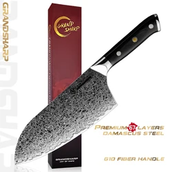 GRANDSHARP Cleaver Knife 7.2 Inch AUS-10 Profession Japanese Damascus Steel Kitchen Knives 67 Layers Butcher Tools with Gift Box