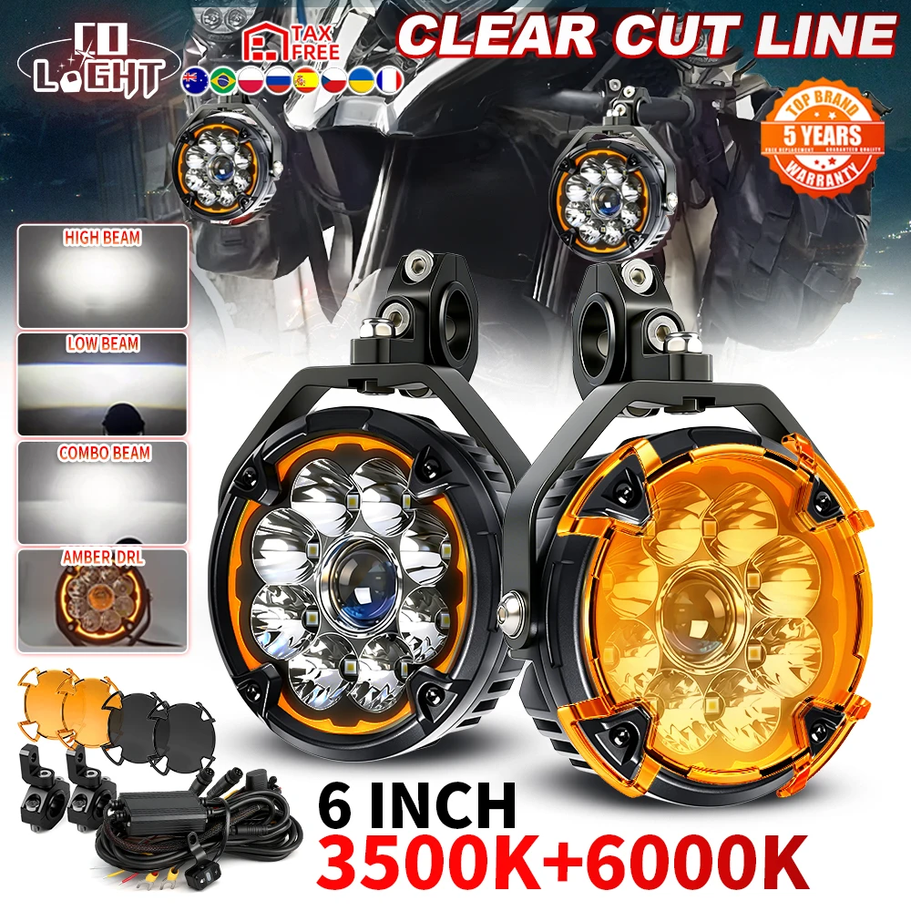 CO LIGHT 6-Zoll-Offroad-Motorrad-Nebelscheinwerfer mit Fern- und Abblendlicht, DRL, zusätzliche LED-Arbeitsleuchte für BMW, Fahrnebelscheinwerfer, Spotlight