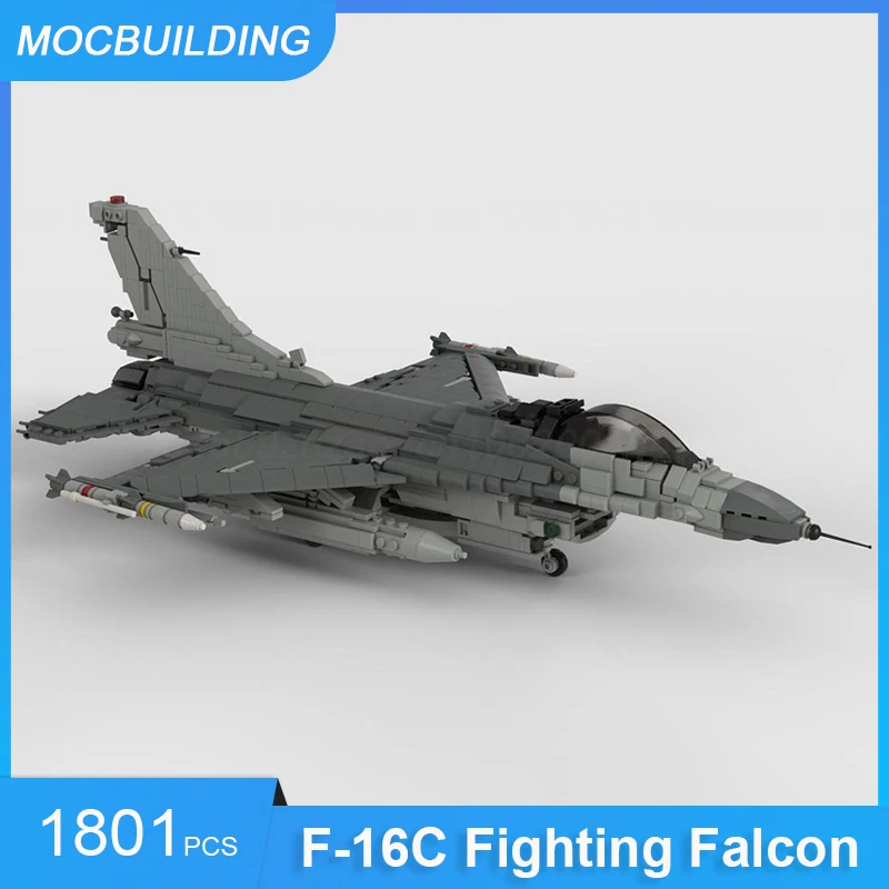 F-16C Block 50 Fighting Falcon Aircraft Model MOC Building Bricks Transportation Educational Creative Xmas Toys Gifts 1801PCS