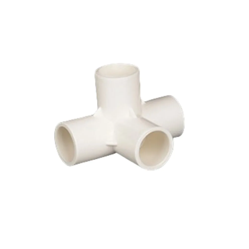 Four Way PVC Connectors for For water Pipes for DIY Projects with Crack Resistant Material and Seamless Connection Design