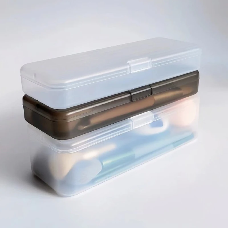 Make-up-Pinsel-Organizer, großes Fassungsvermögen, transparentes Federmäppchen, multifunktionale, ästhetische Aufbewahrungsbox für Schreibwaren