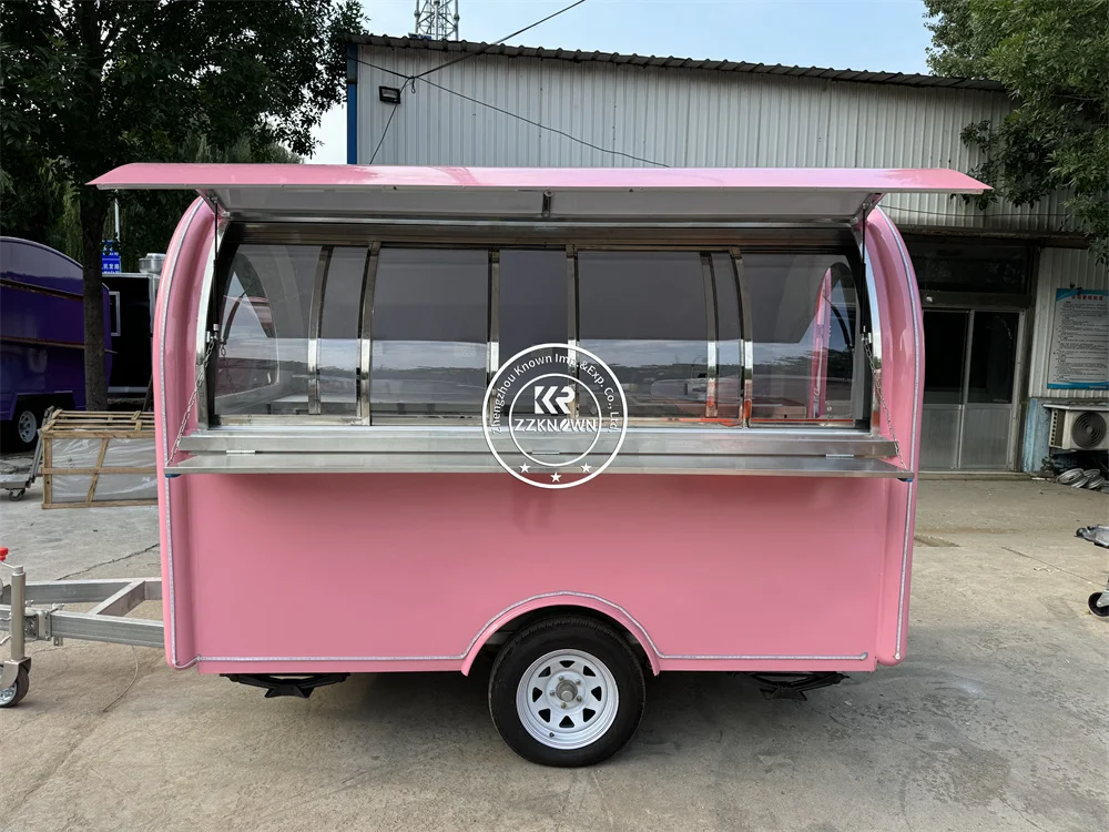 

Fast Food Truck Trailer Fully Equipped Street Coffee Shop Kiosk Outdoor Food Truck Mobile Ice Cream Cart