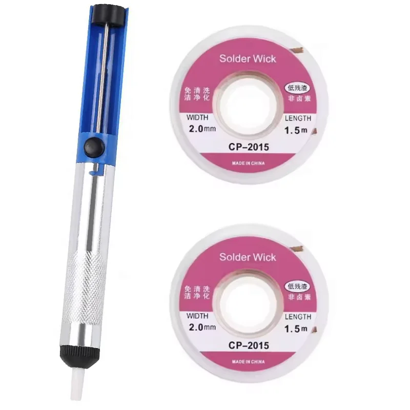 Aluminium Desoldering Suction Pump Tool Solder Sucker Suction Tin Pen Removal Device Blue Vacuum Soldering Iron Desolder