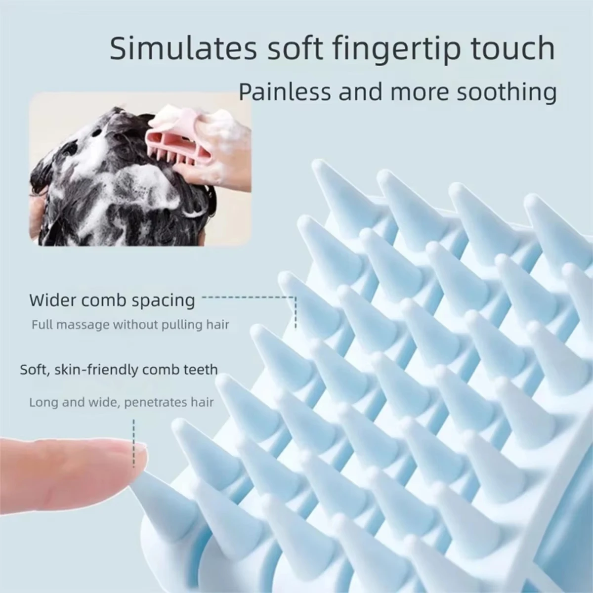 1/2pcs Scalp Massager Shampoo Bathroom Brush Hair Washing Body Massage Brush Pet Dog Shower Brush Soft Silicone Massage Comb view 2